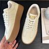 Genuine Leather Training Shoes for Women's Spring Thick Sole Elevated Board Shoes, Casual Sports Little White Shoes