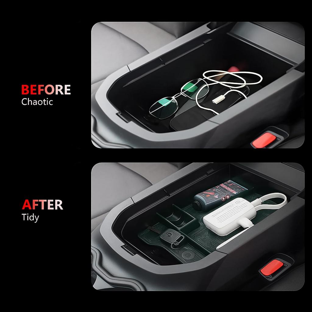 3PCS Center Console Organizer For Toyota RAV4 2025 2024  - ABS Dashboard Storage Organizer, Console Divider Storage Tray, Armrest Storage Box For RAV