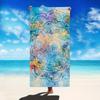Women's Quick-Dry Absorbent Swim Towel, Rectangular Colorful Floral Beach & Pool Bath Towel