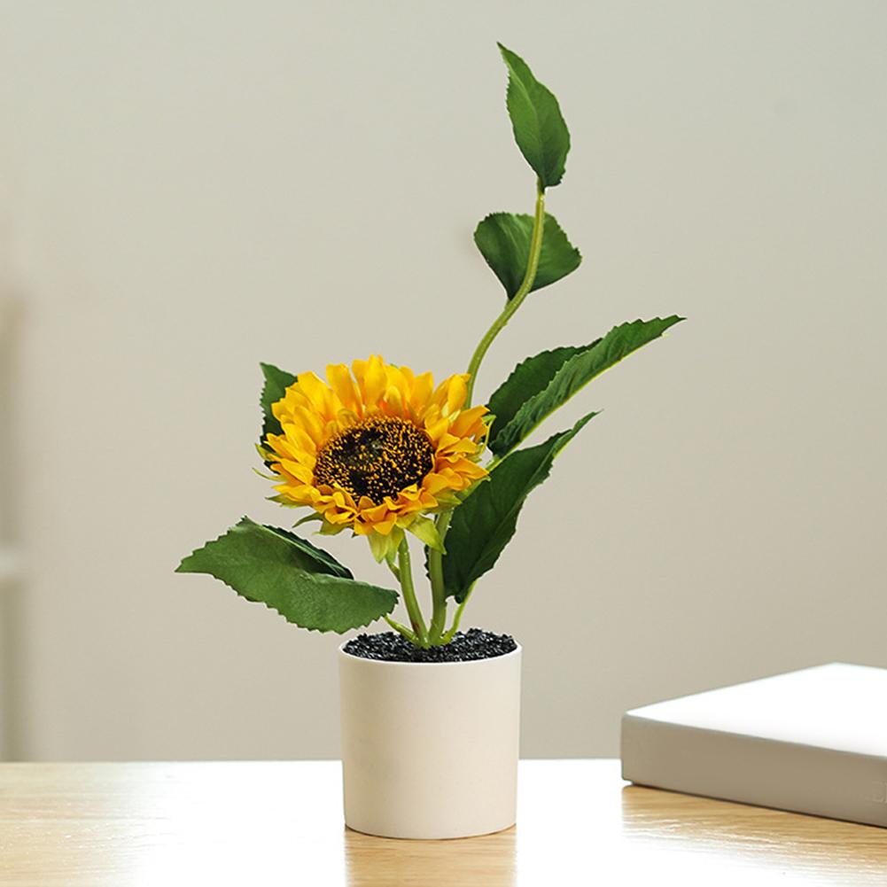 Artificial Flower Potted Plant Sunflower Always Looks Fresh Overall Height Suitable For Decorating Living Rooms