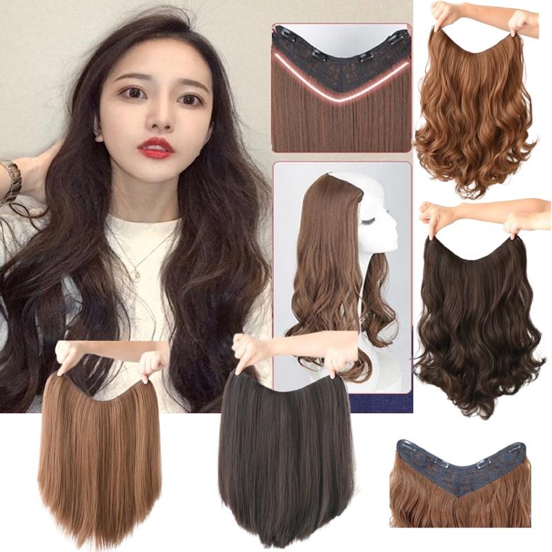 Synthetic Straight 45cm18in Curly Hair Pads Extensions Clip In Wig Hairpiece