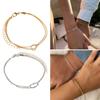 2 Pieces Couple Bracelet Adjustable Chain Bracelet Knot Bracelet Alloy Texture Fashionable Accessory for Lover Couple