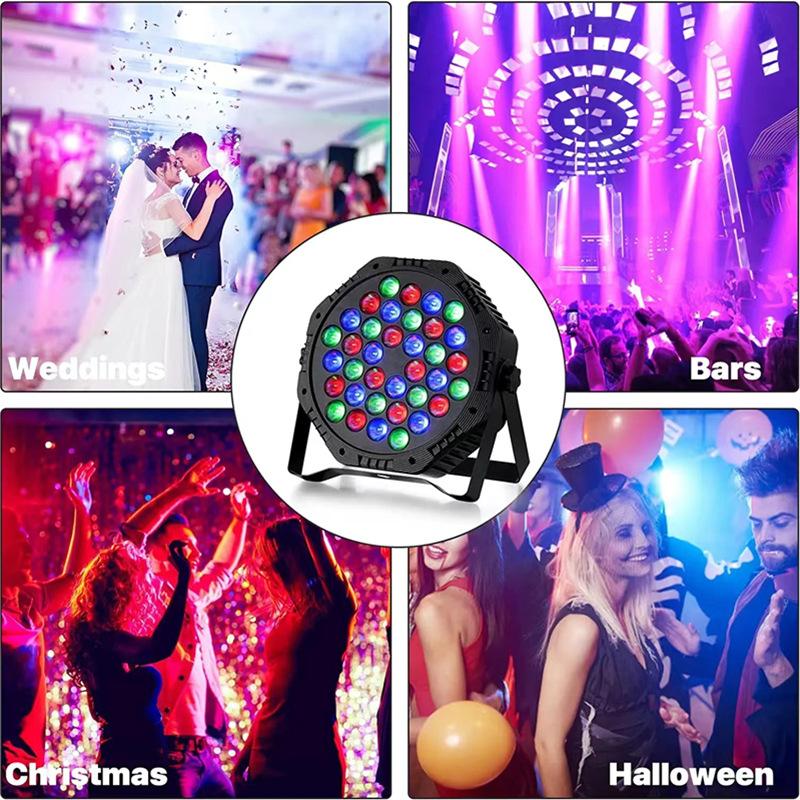 36 Led Par Lights RGB LED Stage Party Christmas DJ Lights Dance Studio Remote & DMX Control Sound Activated Disco Party Bar Lamp