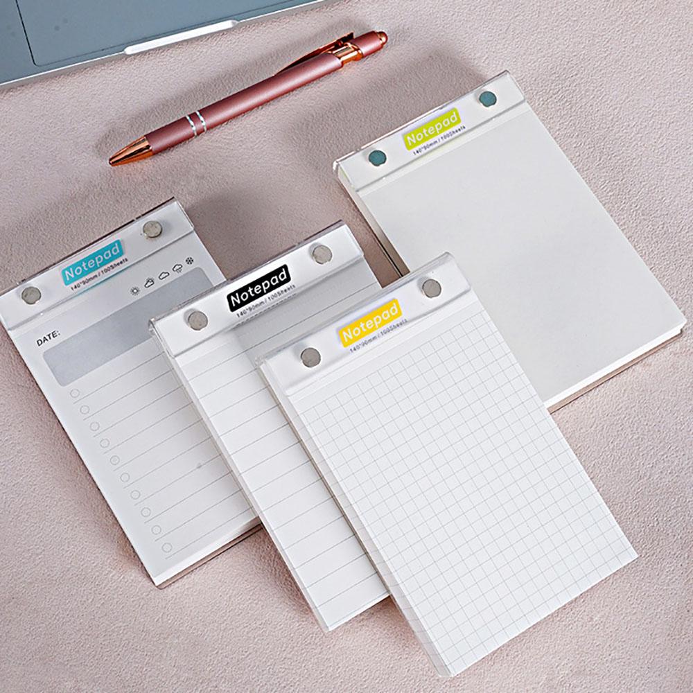 Acrylic hard shell memo pad, removable board clip paper pad, portable notebook, detachable horizontal grid notebook