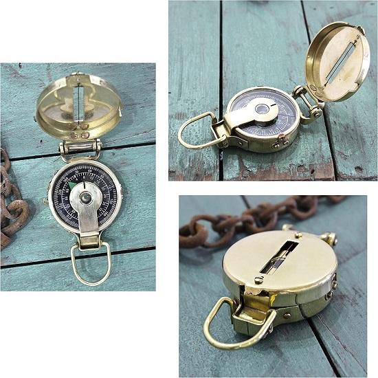 Compass Nautical Pocket Shiny Brass Navigational Instrument