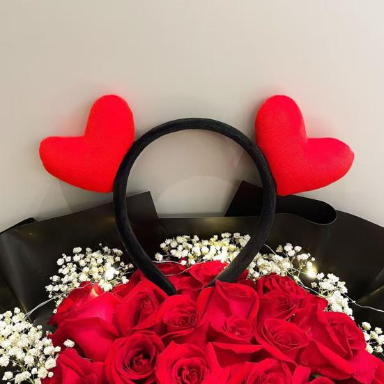 Fascia per capelli Decorazione Cuore Rosso Leggera Elastica Cerchietto per Capelli Fascia per Capelli San Valentino Donna Accessorio Versatile per Capelli