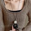 Elegant Geometric Resin Ring Necklace: Chic Long Chain for Women