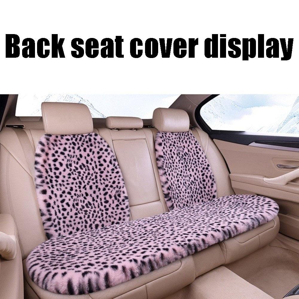 Rabbit Fur Rabbit Fur Car Pad Non-slip Plush Seat Cushion Leopard Print Seat Cover Cushion Front