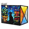 Desktop Pen Holder Stained Glass Style Holder, Unique Acrylic Organizer, 3D Plant Pot Embossed Relief Pattern Planter for Succulents And Office