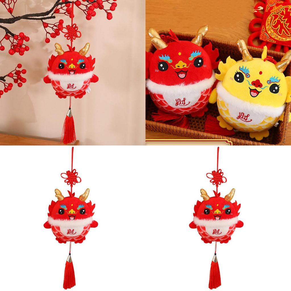 Good Luck Dragon Plush Toy Mascot Doll Red Fortune Dragon Pendant Gift Doll
