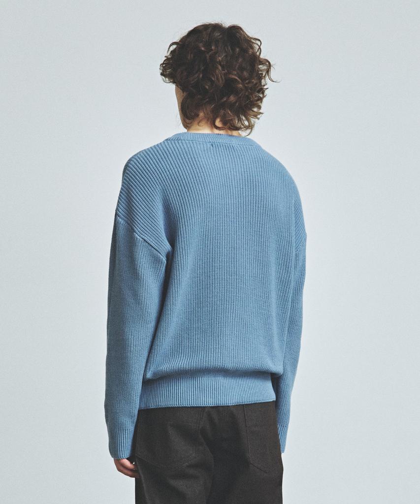 KNITTED Vintage Heart Round Knit Stone Blue