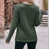 Women's Winter Tops Long Sleeve T-Shirt Round Neck Color Fashion Button Tops