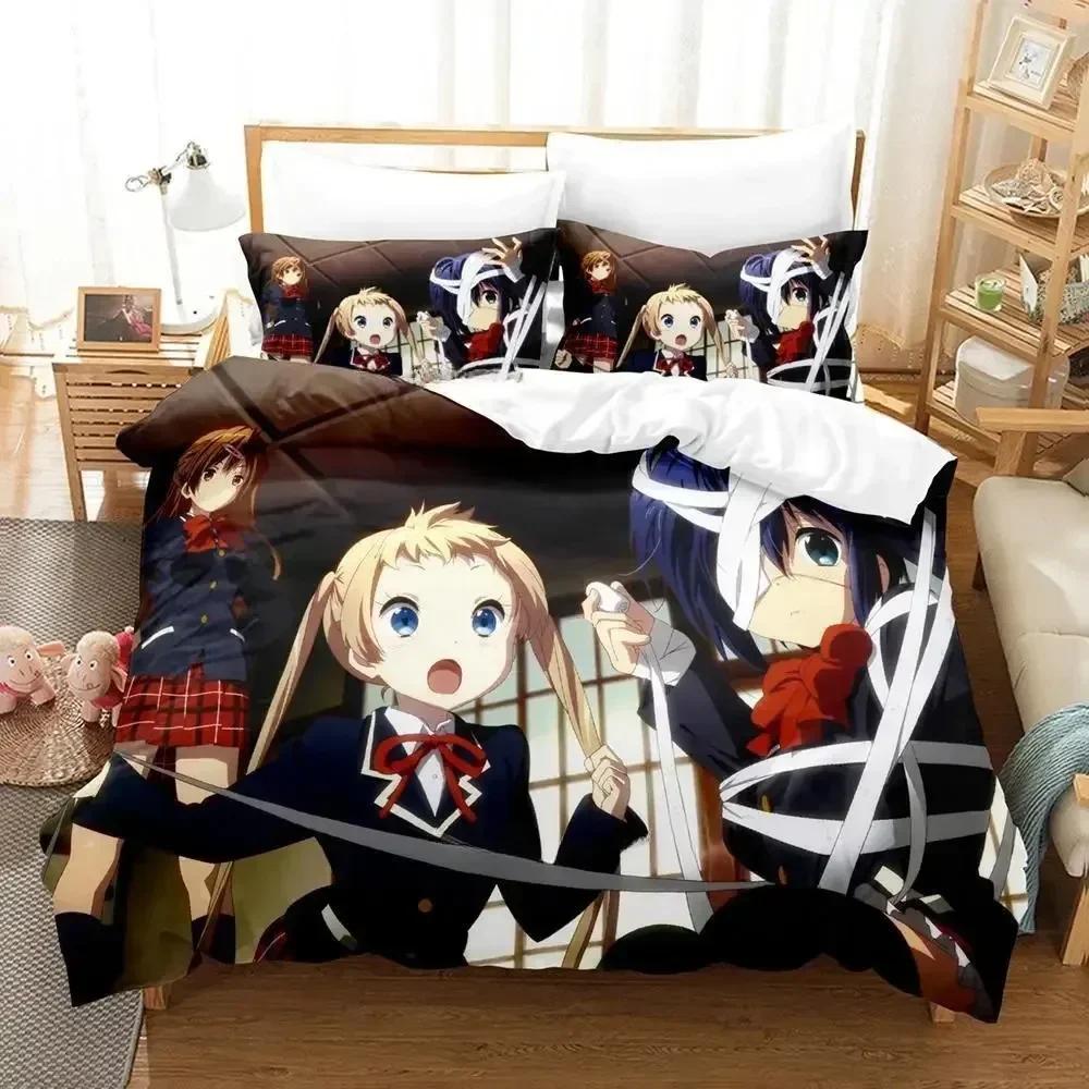 Kawaii Girl Love Chunibyo Other Delusions Bedding Set Printed With Pillowcase Duvet Cover Soft Queen King Size Bedclothes Home
