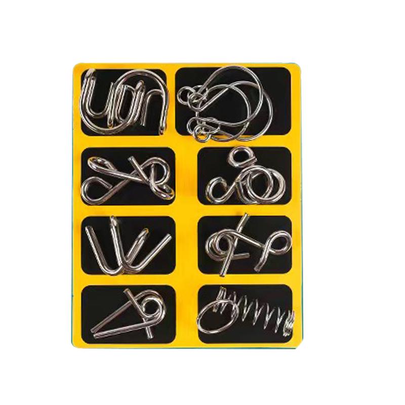 Children's 9-Ring Puzzle Toy: 24-Piece Brain-Boosting Set for Students and Seniors.