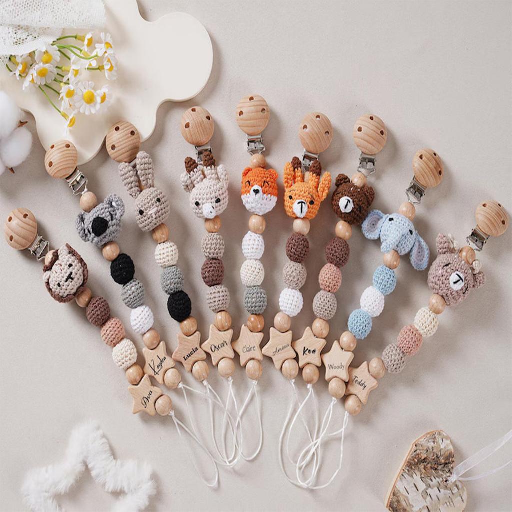 Spersonalizowany Grawer Klips do Smoczka Noworodka Łańcuszek do Zawieszania Smoczka, Łańcuszek Przeciwdziałający Upadaniu Smoczka do Ząbkowania