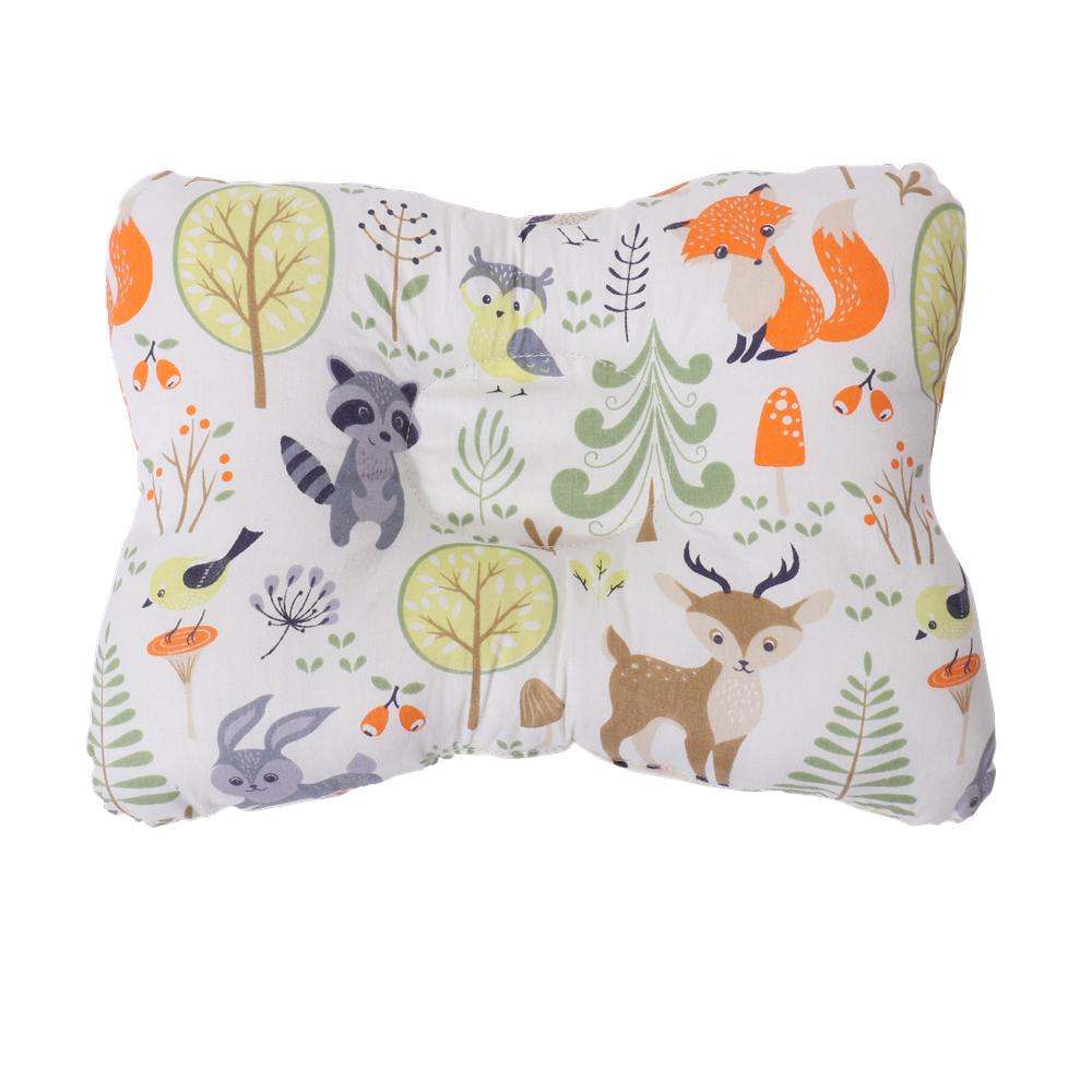 100% Cotton Baby Pillow Baby Pillow Baby Sleep Correction Pillow Fashion Cartoon Pillow Anti-headrest Breathable Four Seasons Pillow
