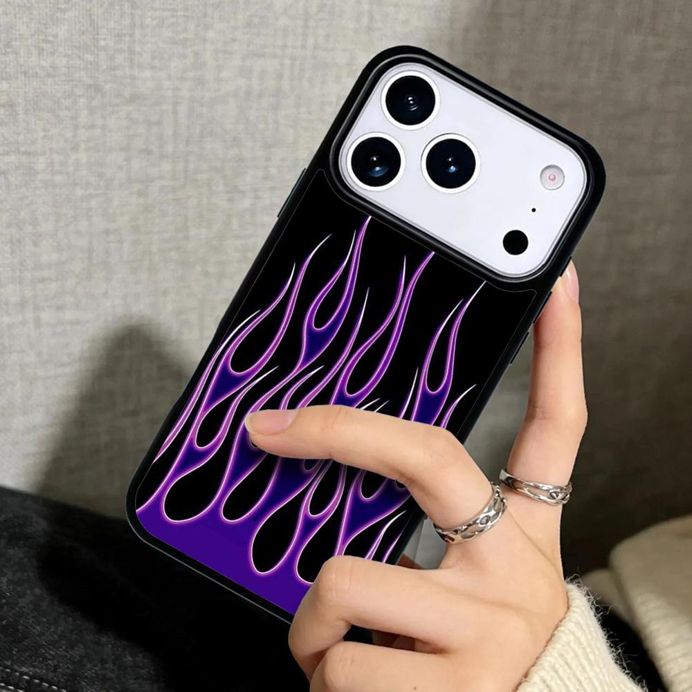 Capa Case for iPhone 17 Air 16 Pro Max 15 Plus 11 13 Mini 14 12 Back Phone Cover Matte Flames iPhone 16e