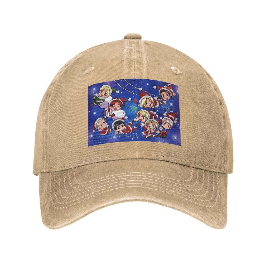 Hetalia Group World Stars Denim Fabric Cap Casual Baseball Caps Adjustable Hat Summer Unisex Baseball Hats