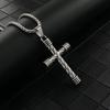 Simple Stainless Steel Necklace with Spiral Column Cross Pendant