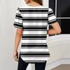 Women's Fashionable Casual Short Sleeve Print V-Neck Pullover Top