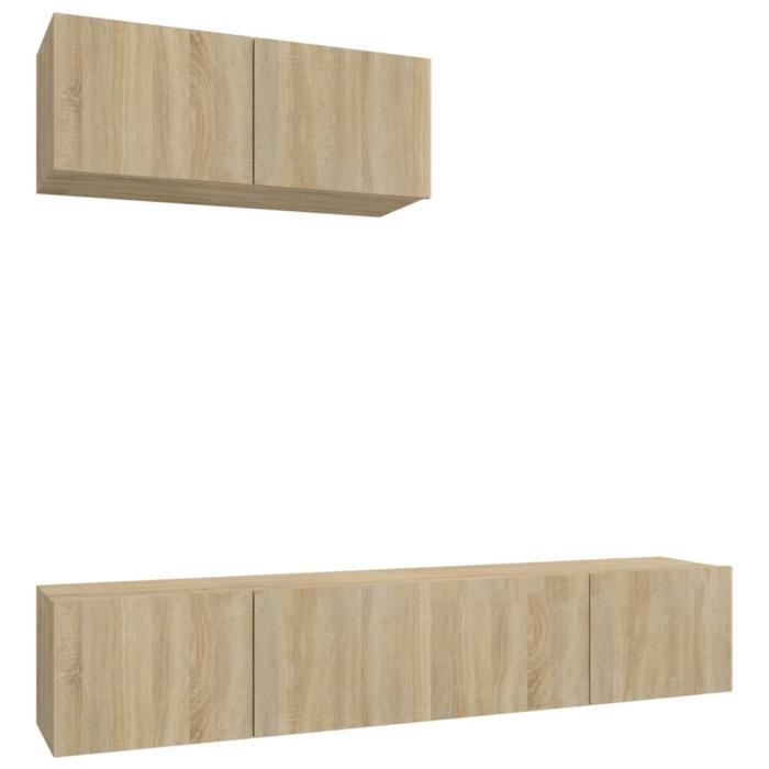 VidaXL TV Furniture Set 3 Pcs Sonoma Oak Engineered Wood 3114472