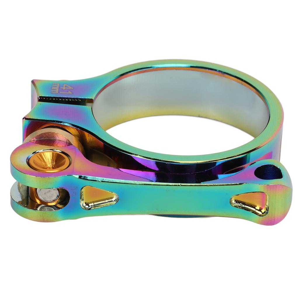 Bicycle Seatpost Clamp 41mm Bike Aluminum Alloy Quick Release Seatpost Collar for 33.9mm Seatpost Clamp Colorful