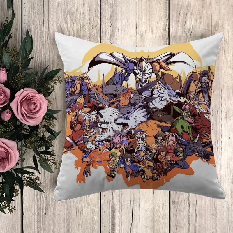 Pillow Digimon Decorative Pillowcase Decor Cushion Cover Luxury Throw Pillows Sofa Cushions Car Decoration Pilow Cases