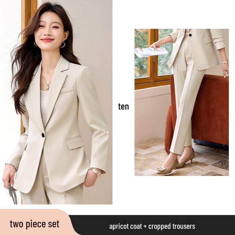 2026 Women's Gray Professional Suit Set - High-End Interview & Workwear (Spring/Autumn)