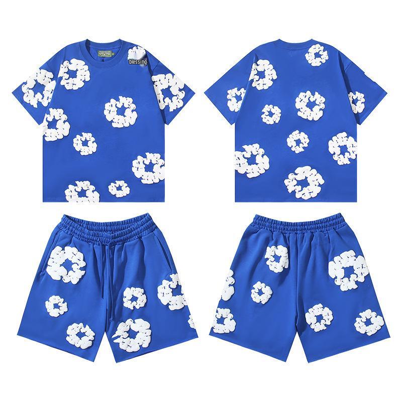 Mehrfarbiges Frühjahrs-Kapok-Schaumstoffdruck-Unisex-Freizeitset