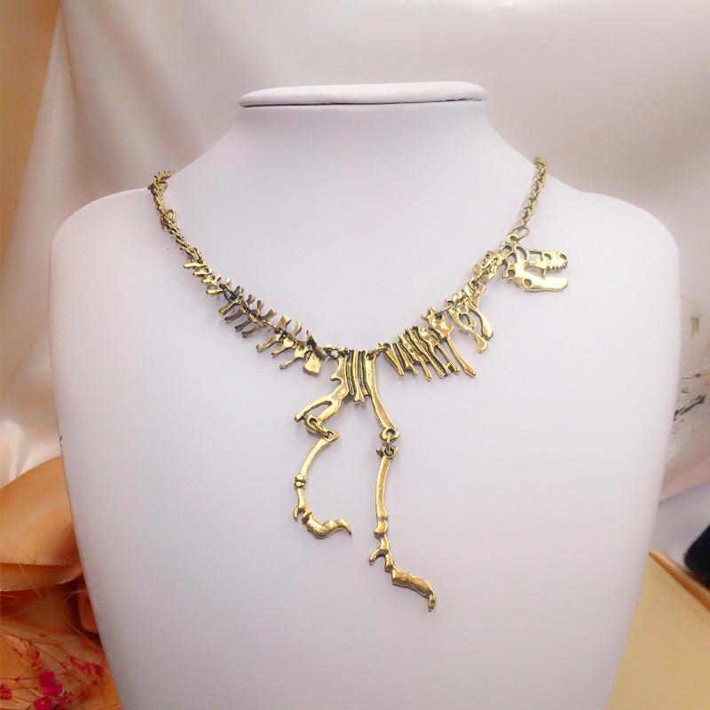 Punk Vintage Exaggerated Dinosaur Skeleton Pendant Necklaces for Women Men Gothic Creative Personlity Necklace Party Jewelry