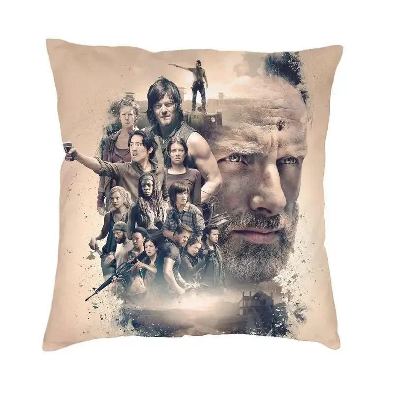 Nordic Style The Walking Dead Cushion Covers 45x45cm Soft Horror Zombie TV Show Pillow for Sofa Square Pillowcase Decoration