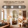 Arched Full-Length Mirror with Wooden Frame in White, 160 x 50 cm, Adjustable Metal Stand, Suitable for Residential and Commercial Spaces
