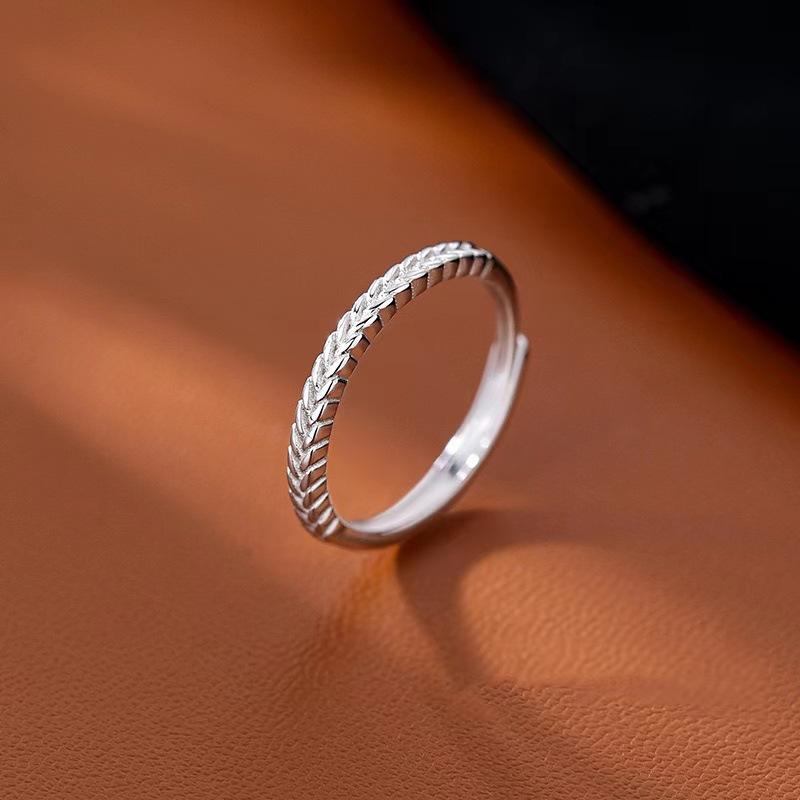 Wheat Grain Ring for Women – Solid Thai Silver Niche Design, Fashionable Elegant Versatile Light Luxury Premium Valentine's Gift