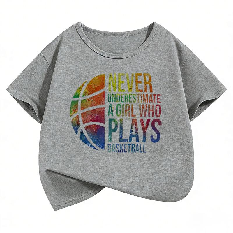 Funny Basketball Girls T Shirts Fashion Kids Childrens Tshirt Boys Girls Summer Spring Casual Top Tee Shirt