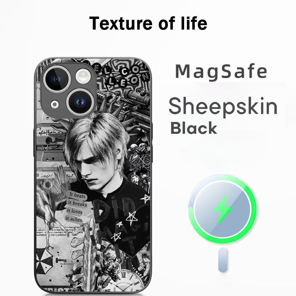 Ada wong X Leon hot game poster Phone Case For iPhone 17 16 15 14 13 12 Plus Pro Max  High-end Luxury Magsafe Sheepskin