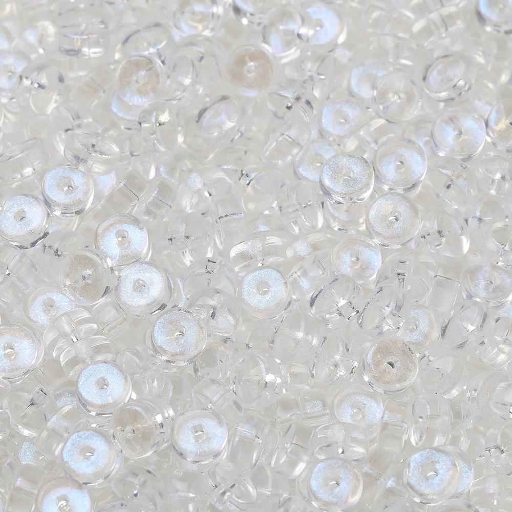 50pcs Glass Round Flat Wheel Beads Colored Loose Spacer Beads for DIY Jewelry Making Earrings Necklaces Bracelets Accessories