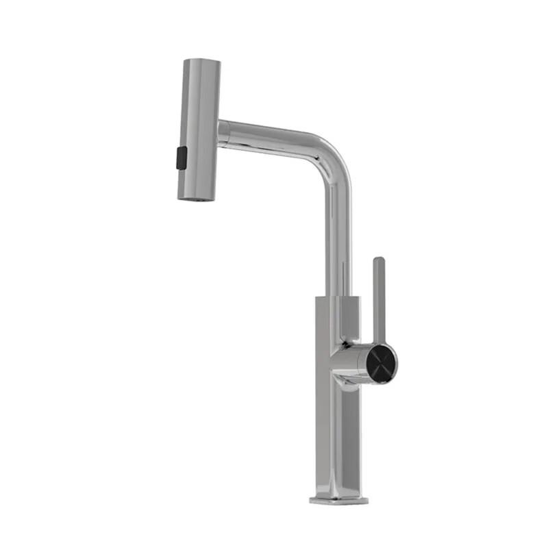 SIOYIE Multifunction Silver Pull-Out Kitchen Faucet