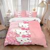 3pcs Three Pink Hello Kitty Design Printed Bedding Set, Soft and Comfortable Quilt Cover for Bedroom, Guest Room (Not Included).W104