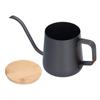 350ml Stainless Steel Coffee Pot Long Narrow Spout Manual Coffee Making Kettle with Bamboo Lid