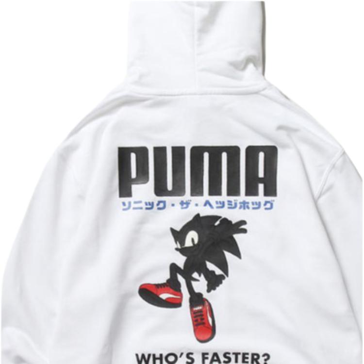 Puma X Sonic Hooded Sweatshirt Men Tops White 598103-02