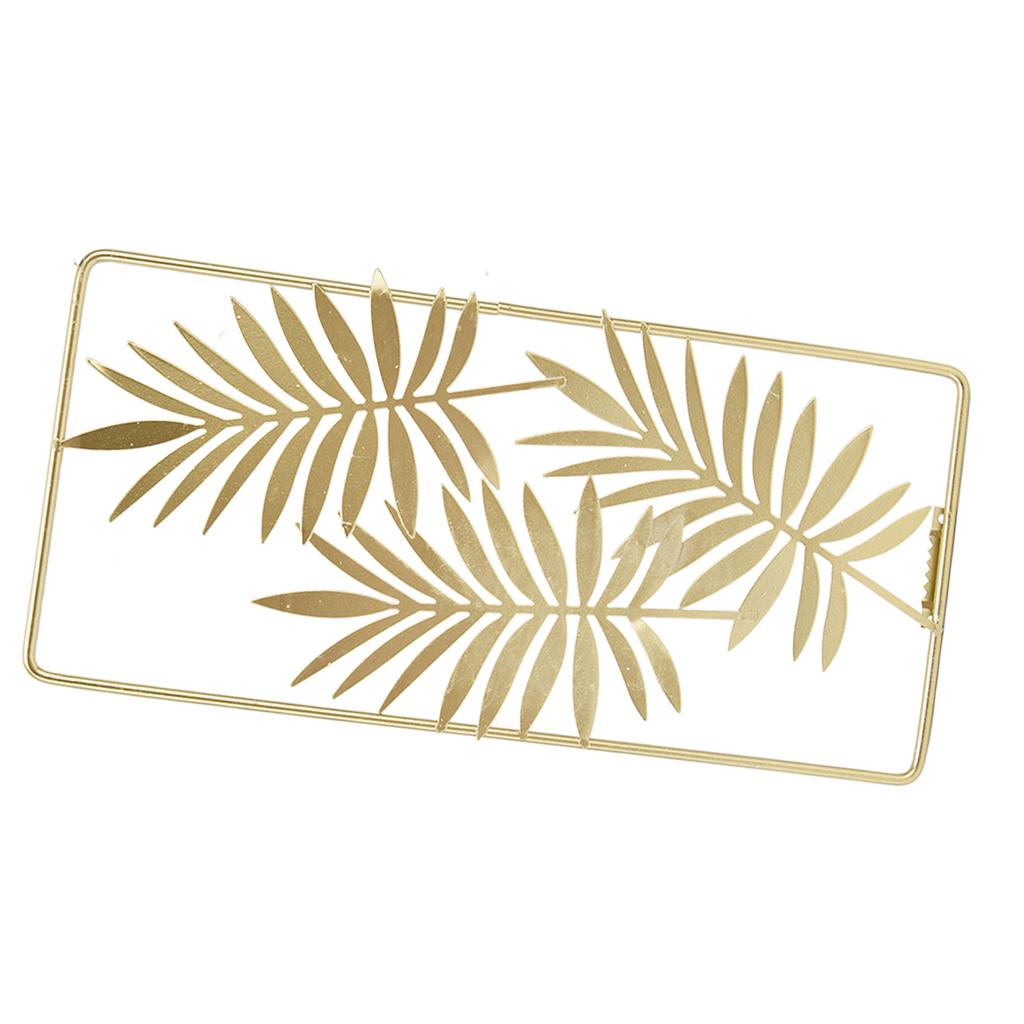 Iron Leaf Wall Decor Golden Nordic Style Elegant Ambience Sturdy Wear Resistant Metal Wall Decor 29.5x14.5cm for Bedroom Office