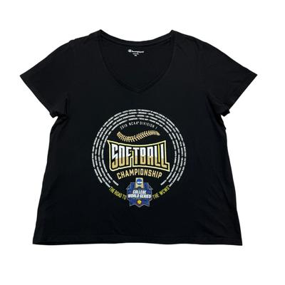 NCAA College World Series Softball Shirt Womens XXL Black Champion 2018