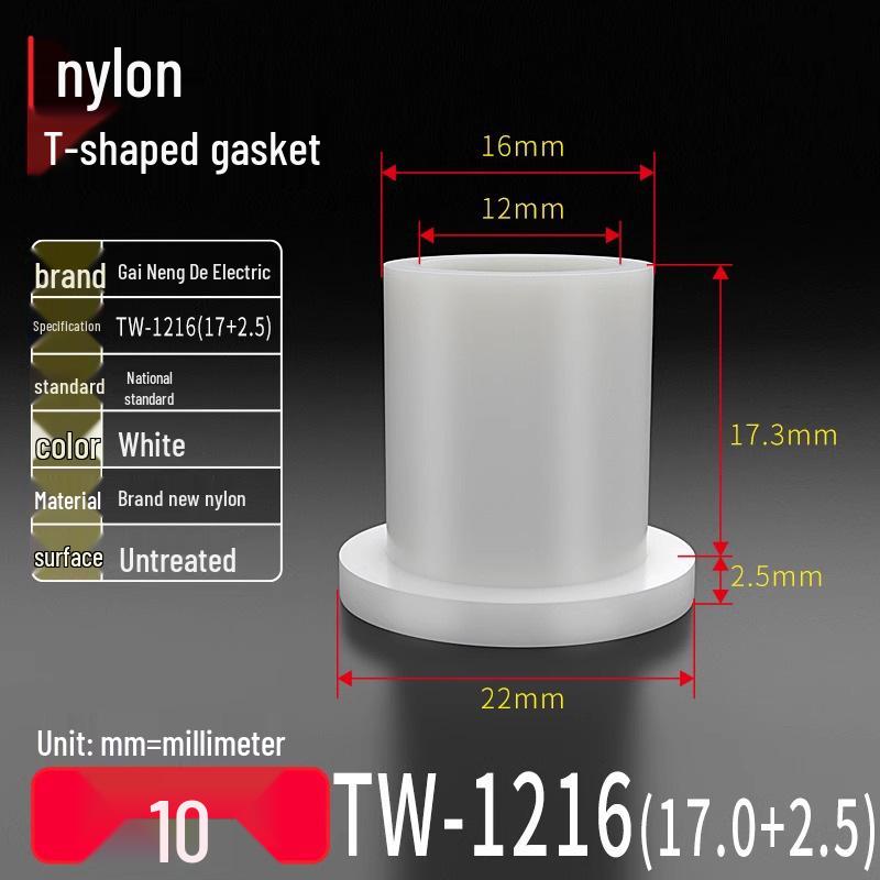 T-förmiger Nylon-Kunststoff-Dichtungsring und Schraubwellenhülse (Für dich: M2-M35)