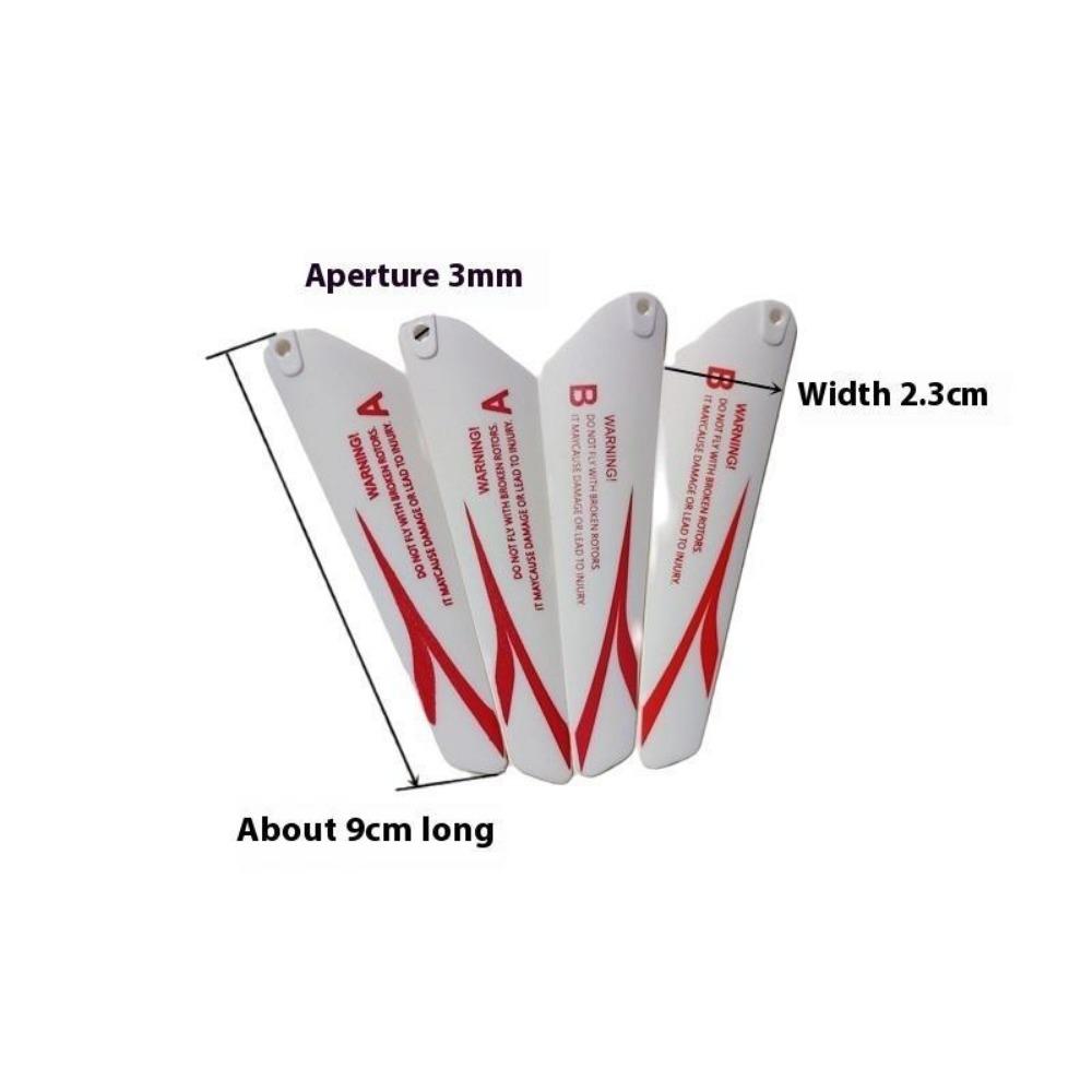 4pcs 9*2.3cm Helicopter Wing Propeller Fan For R/c Mini Remote-controlled Helicopter