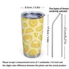 591ml Car Tumbler Lemon Element Straw Cup Stainless Steel Tumbler Coffee Tumbler Tumbler With Lid 20oz Car Straw Cup
