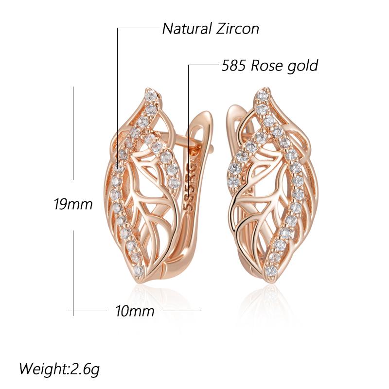 Crystal Flower Dangle Earrings For Women Fashion  Rose Gold Color Natural Zircon High Quality Daily Fine Jewelry
