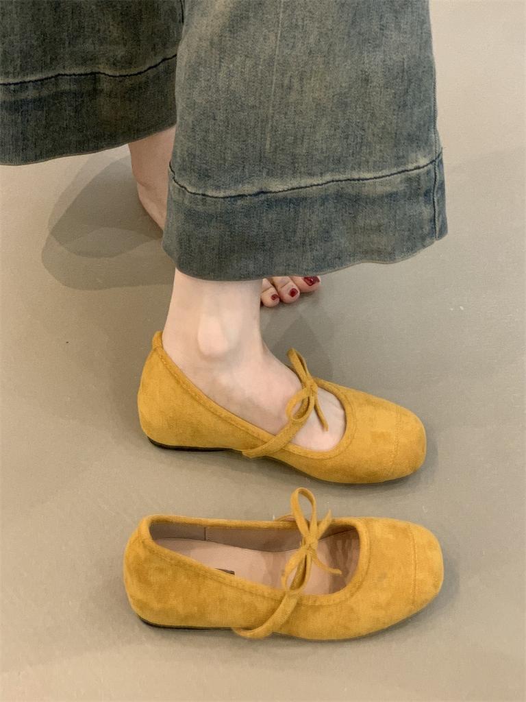 Inner height increase ballet style shallow mouth single shoes women's new summer and autumn Mary Jane shoes Doudou shoes