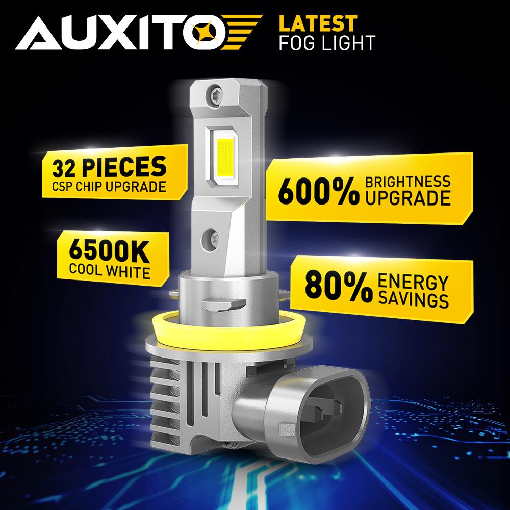AUXITO 2X H10 H8 H9 H11 LED Canbus Error Free Fog Light 9005 hb3 9006 hb4 H16JP LED Headlight Fog Bulb 12V Yellow Head Lamp