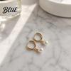 Stylish City Earrings 1 Pair Pearl for Women Small Hoop