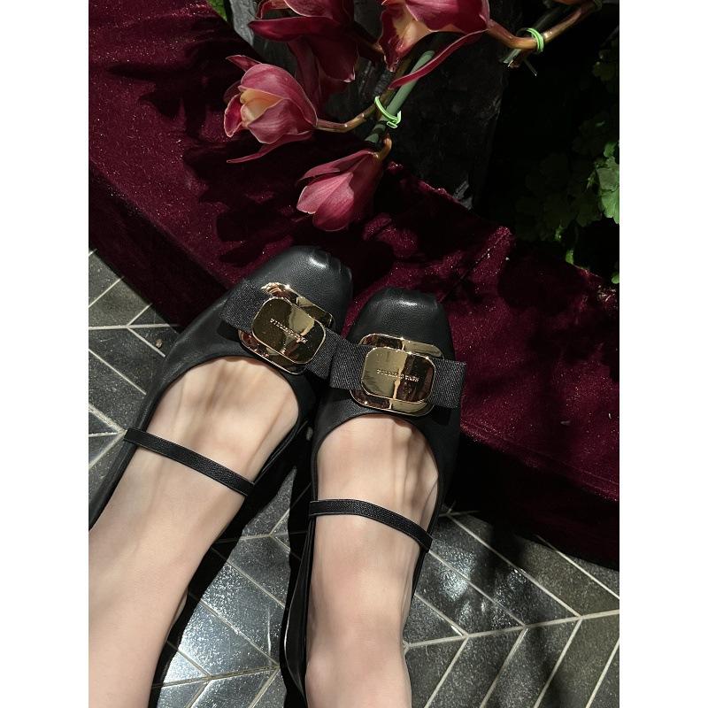 Sheepskin Vintage Mary Jane Shoes Women's Ballet Shoes Flat Shoes